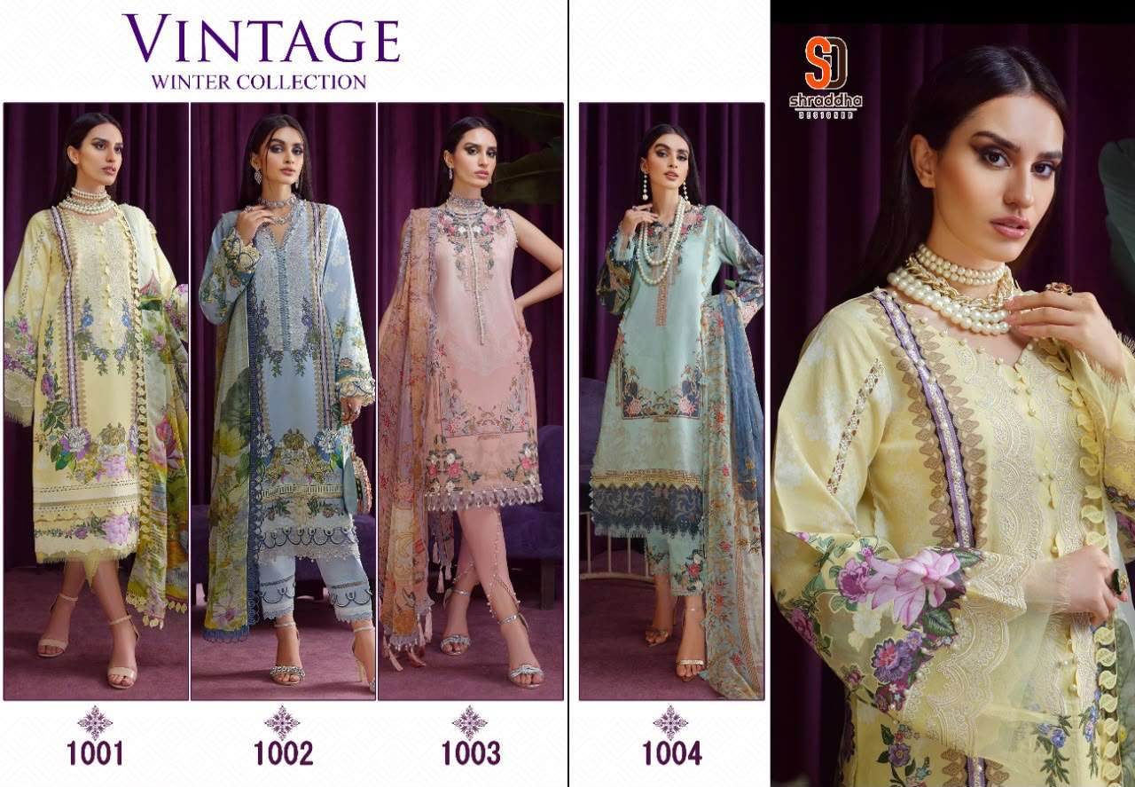 SHARADDHA DESIGNER VINTAGE WINTER COLLECTION PASMINA PRINTED PAKISTANI SUIT WHOLESALER